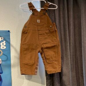 Carhartt Brown Canvas Overalls Adjustable Straps